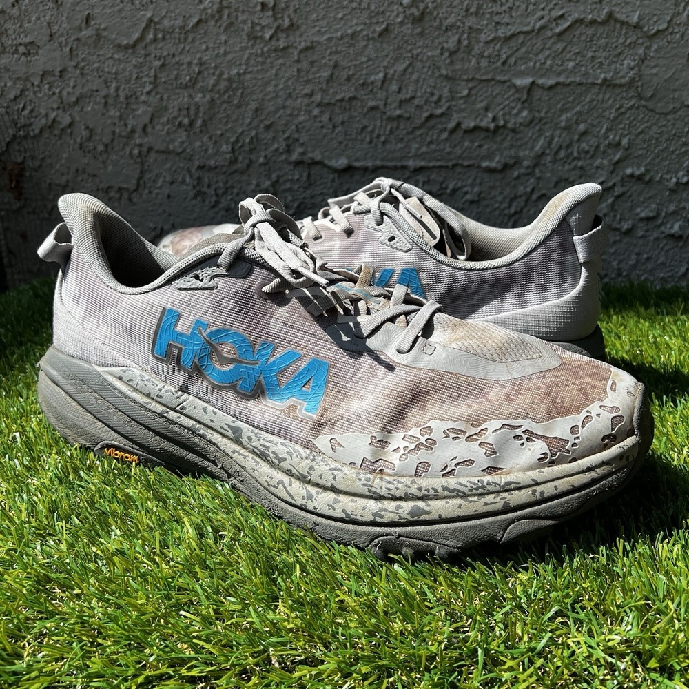 Hoka Shoes Men Size 15 Wide Speedgoat 6 Running Galactic Grey Blue Sneakers